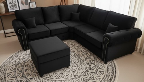 Olympia 2c2 black - black, sofa