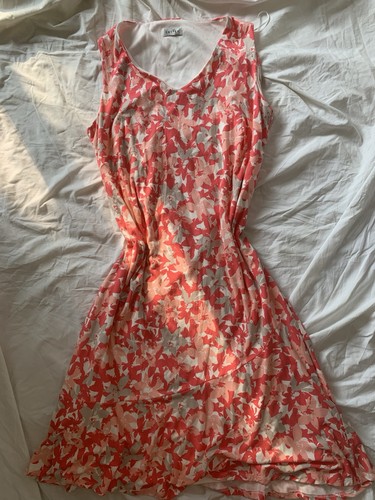 Coral floral neck sleeveless - coral,