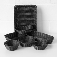 Set of 4 Black Poly Rattan
