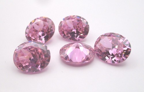 Pink oval cubic zirconia loose - pink,