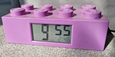 LEGO Brick Digital Alarm Clock Purple