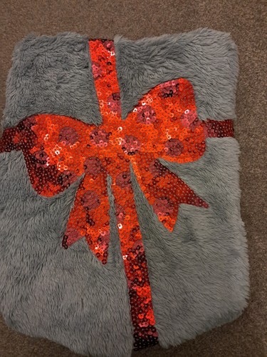 Girls fleece brush sequin red - fleece,