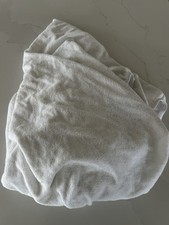 John Lewis Baby White 100% Cotton Toweling Cot Bed Fitted Sheet