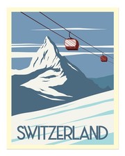 Vintage Switzerland Ski Wall