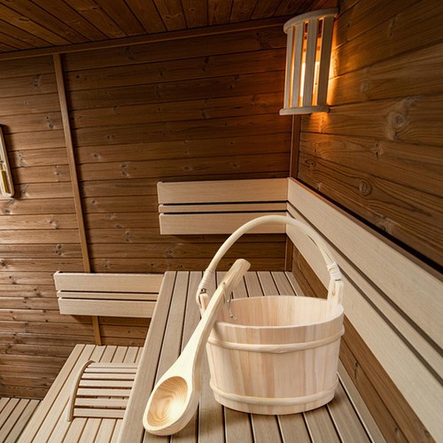 Sauna bucket wooden - bucket, ladle