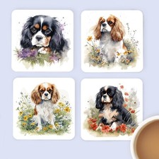 Cavalier King Charles Spaniel Coasters Set Of 4, Gift, Present, Christmas