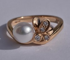 Mikimoto Pearl & Diamond Ring