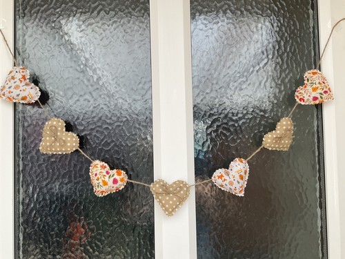 Fabric shabby chic heart - shabby,