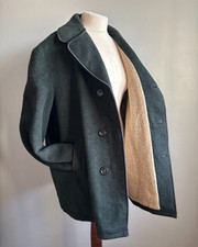 Vintage wool over COAT 44 46 donkey jacket winter green heavy MELBOURNE England