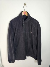 Vintage SCHOTT Fleece Jacket Men's XL Black Logo Full Zip Warm