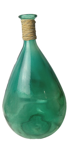 Green glass demijohn carboy - glass,