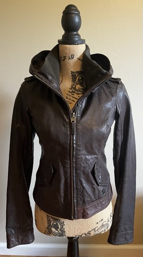 Genuine leather hooded - leather,