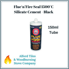 Silicate Cement Flue Seal Silicone 1500°C Fire Proof Sealant - Stoves - Black