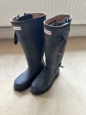 Hunter Balmoral Sovereign Leather Lined Full Zip Wellington Boots UK 5  EU 38