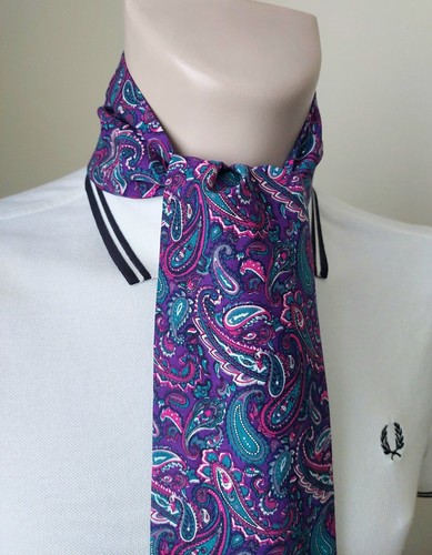 Skinny purple green paisley - purple,