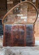 Genuine Snake Skin  Vintage handbag  Jane Shilton  Made in England 