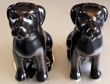 Pair of Novelty Black Dog Salt