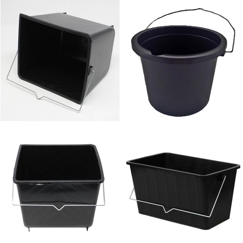 Black plastic paint scuttle - black,