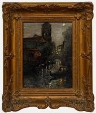 Mid 20th Century Oil - Venice at Night