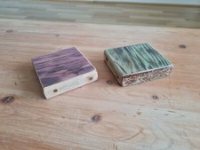2 Handmade Bespoke Hardwood Rustic  Colour Stained Coasters