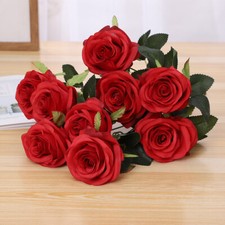 10 Heads Silk Rose Artificial