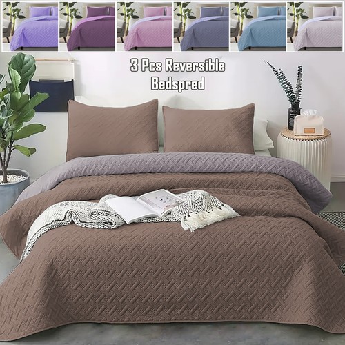 Pcs quilted bedspread bed - 3,