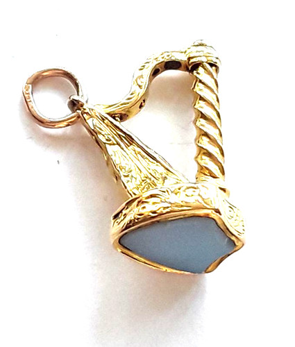 Vintage 9ct gold harp - vintage,