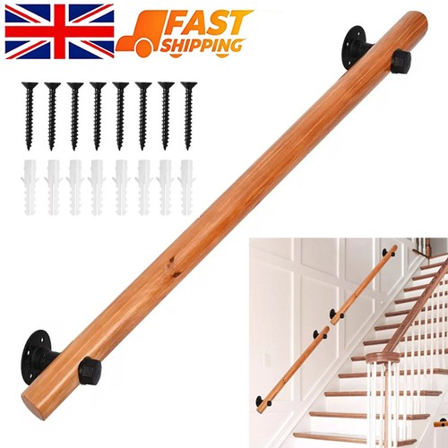 Modern wooden stair handrail - stair,