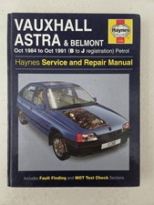 Vauxhall Astra MK2 Inc GTE & 16V Haynes Manual 1984 to 1991 SR SRi XE Red Top