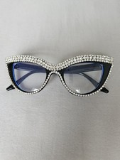 Dark Cat Eyes Diamante Frames