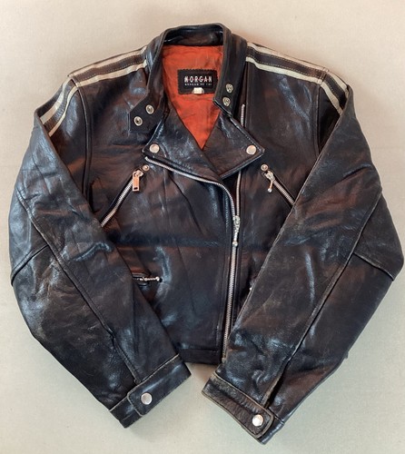 Leather biker jacket - jacket, cafe