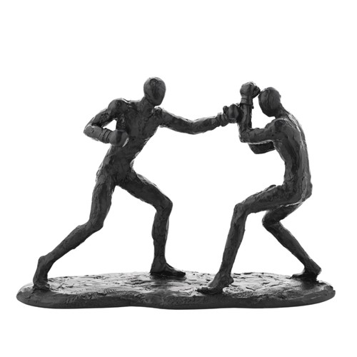 Boxing figurine resin black - resin,