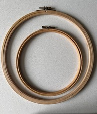 Anchor Cross Stitch Wooden Embroidery Hoops Set Circle Ring 7" and 10"
