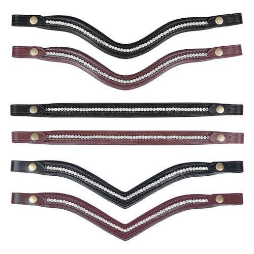 Crystal studded leather brow - studded,