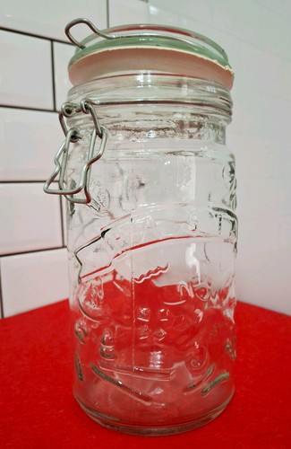 Glass pasta jar hinged - glass, lid