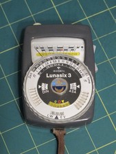 Gossen Lunasix 3 Light Meter with Leather Case WORKING. 