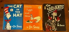 Dr. Seuss 3 Book Collection - 500 Hats (1st Edition), Cat In The Hat, Green Eggs