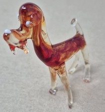 Orange Glass Dog Figurine