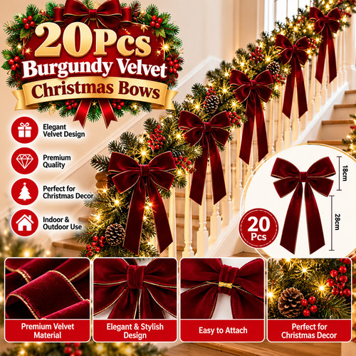 20pcs burgundy velvet - burgundy,
