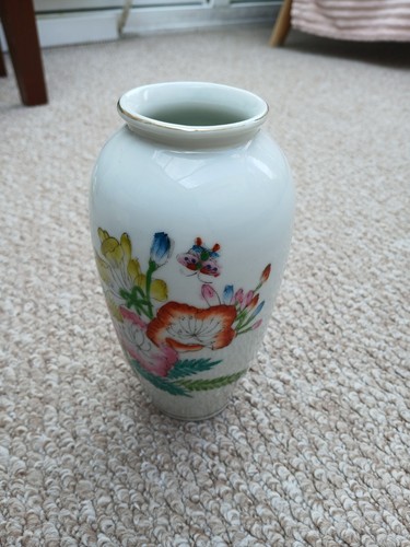Chinese handpainted vase with - handpainted,