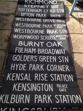 ROUTEMASTER LONDON TRANSPORT DESTINATION BLIND WP WESTBOURNE PARK GARAGE