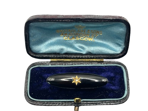 Boxed antique whitby jet - antique,