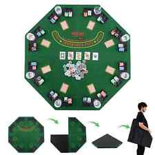COSTWAY 120cm 8-Player Foldable Poker Table Top w/Carrying Bag&Cup Holders-Green