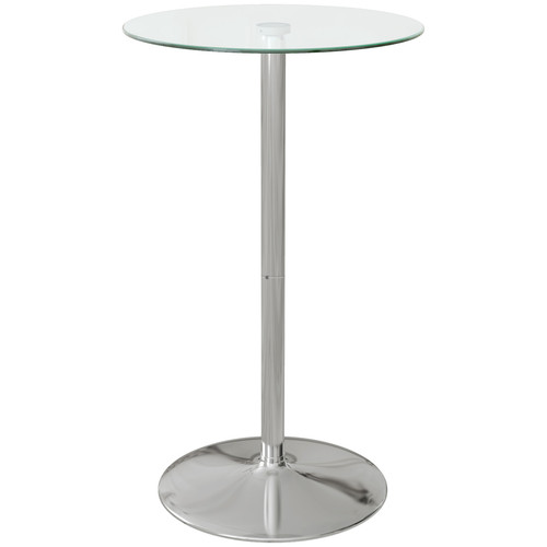 Round bar table tempered - tempered, glass