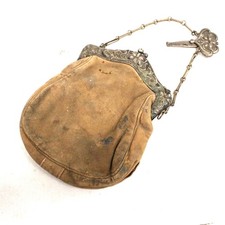 VINTAGE/ ANTIQUE Edwardian Clip Coin Mini Purse Art Nouvea Money Pouch L35