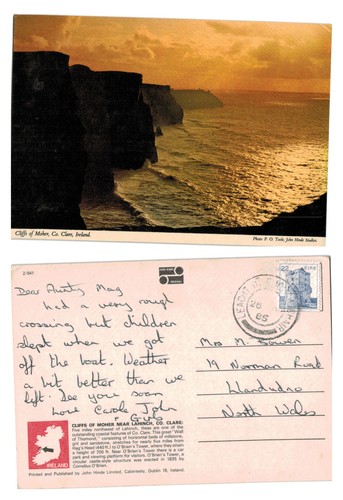 Postcard cliffs of moher - cliffs,