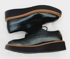 Marks & Spencer Metallic Dark Forest Green Womens Shoes.Brogues.Narrow wedge.3.5