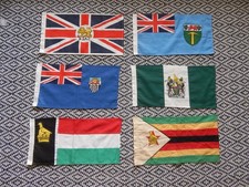 EB Rhodesian Zimbabwe Cotton Flags 45.5cms 24cms Rhodesia