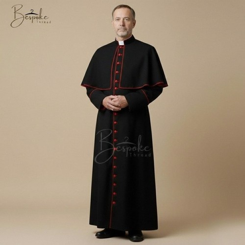 Custom black clergy cassock - custom,