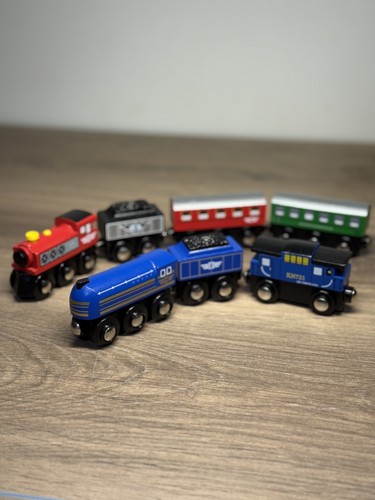 Wooden toy train set steam - wooden,